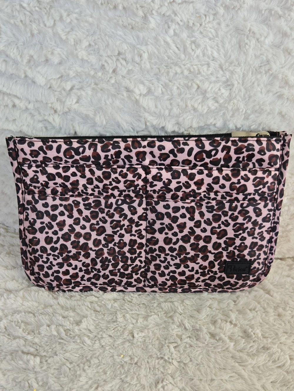 Pink Leopard Print Tote Insert Organizer NWT